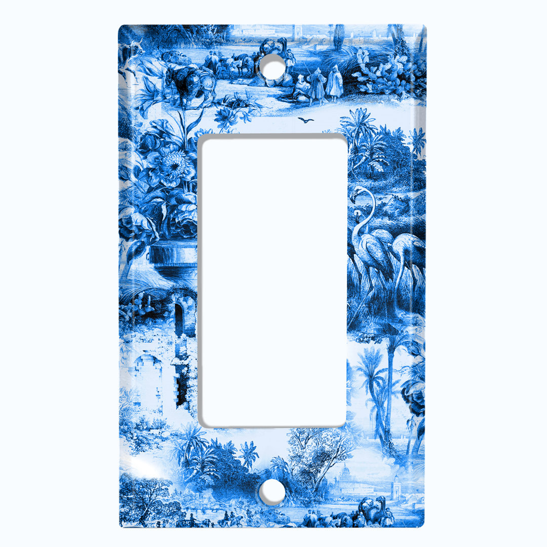 Beautiful Blue Painting White 1 - Gang Rocker Standard Wall Plate WorldAcc