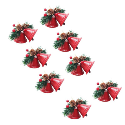 8Pcs Christmas Bells Ornaments Bells Pendants Craft Bells for Christmas Decoration，You Can Hang These Bells On Doors, Walls, Fireplaces, Wreaths, Car Pendants And Anywhere You Want To Decorate
