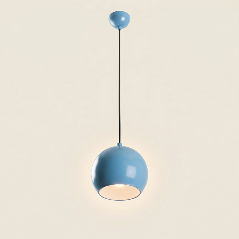 Luminaire suspendu en forme de globe à 1 lumière Aurelius, Bleu clair
