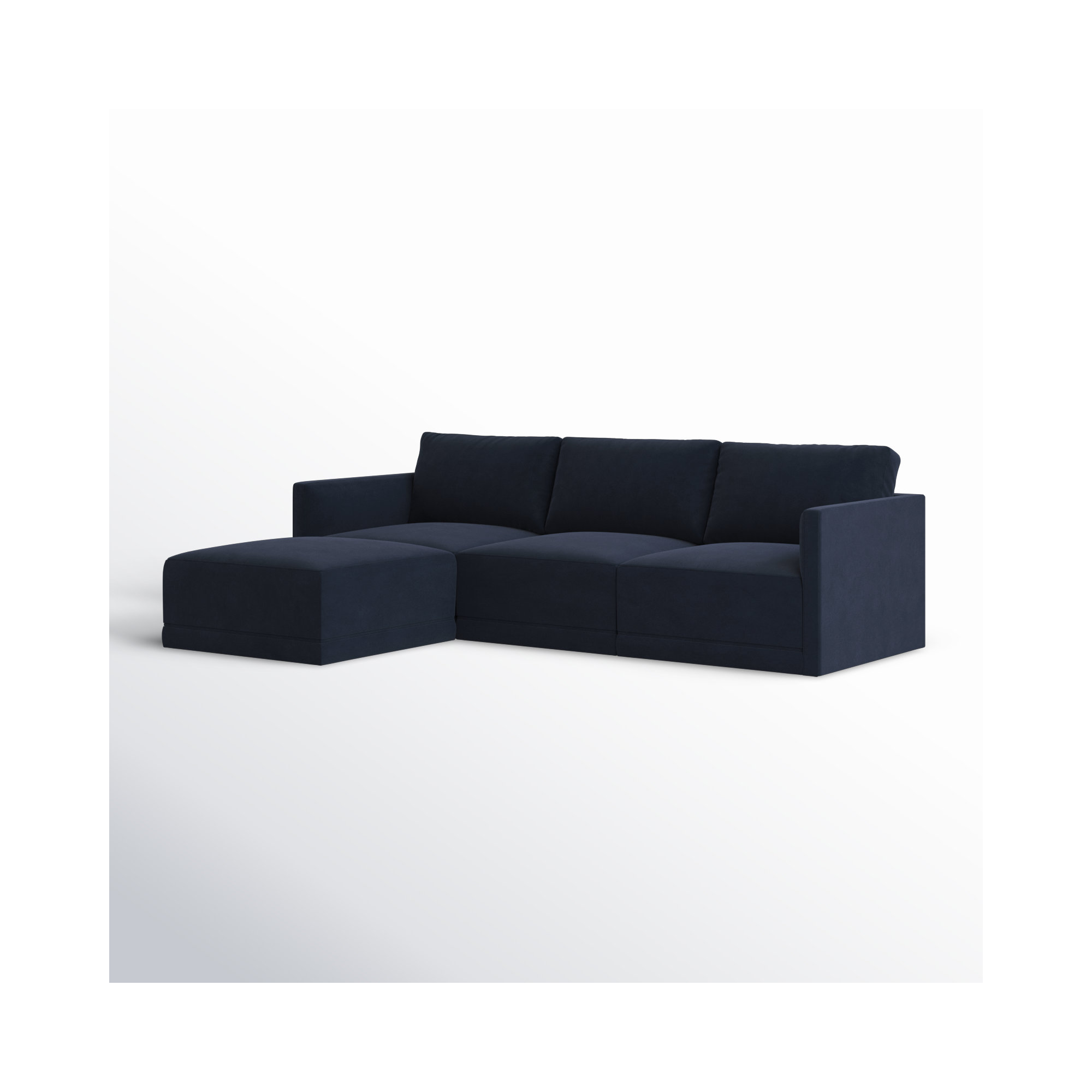 Deirdre Modular Upholstered Reversible Chaise L-Sectional, Navy