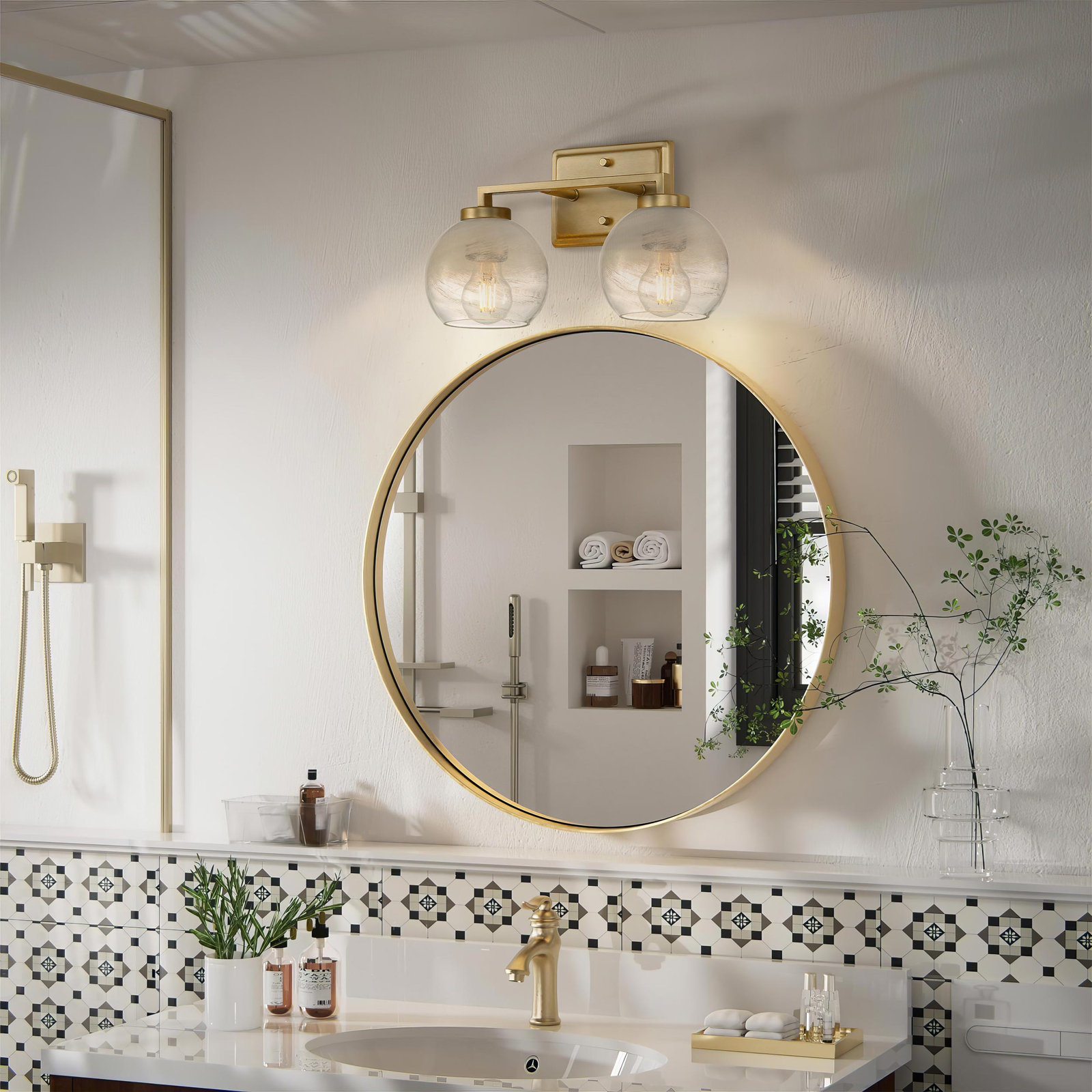 2-Light Vanity Light, Brushed Champagne Bronze