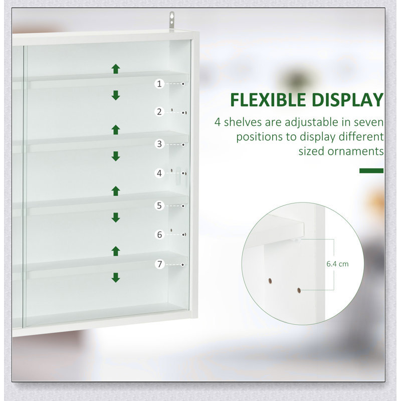 Vitrine à 5 niveaux, vitrine en verre avec 2 portes