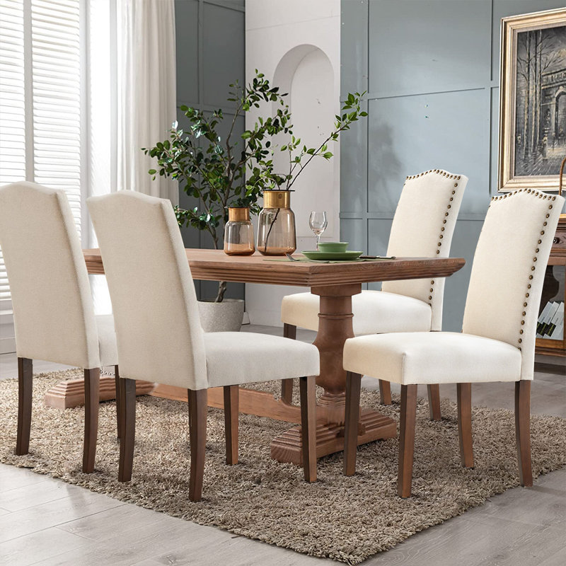 Chaise parsons en tissu Eliso, Beige