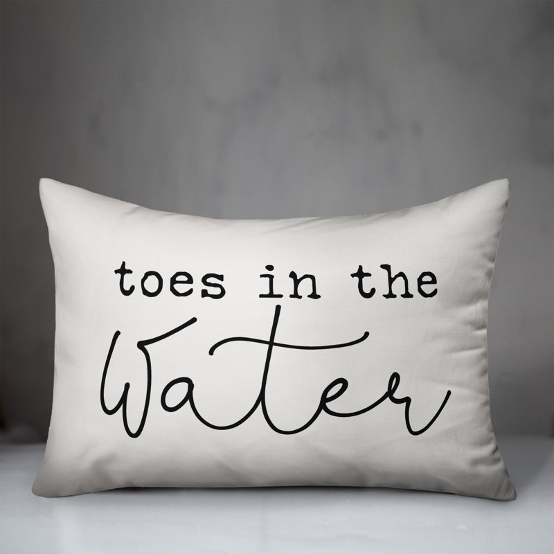 Toes in the Water Outdoor Pillow Cover & Insert, Off White/Black