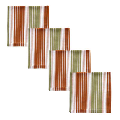  Auburn Stripe Orange Napkin Set Of 4