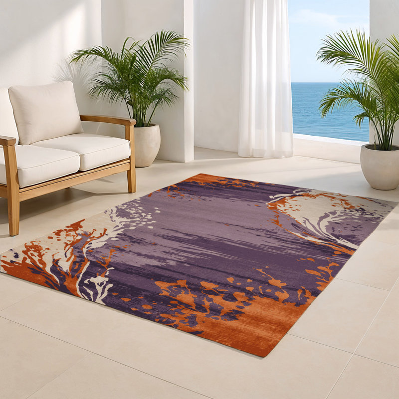 Watercolor Brown Indoor and Outdoor Area Rug, Rectangle 2' x 3'