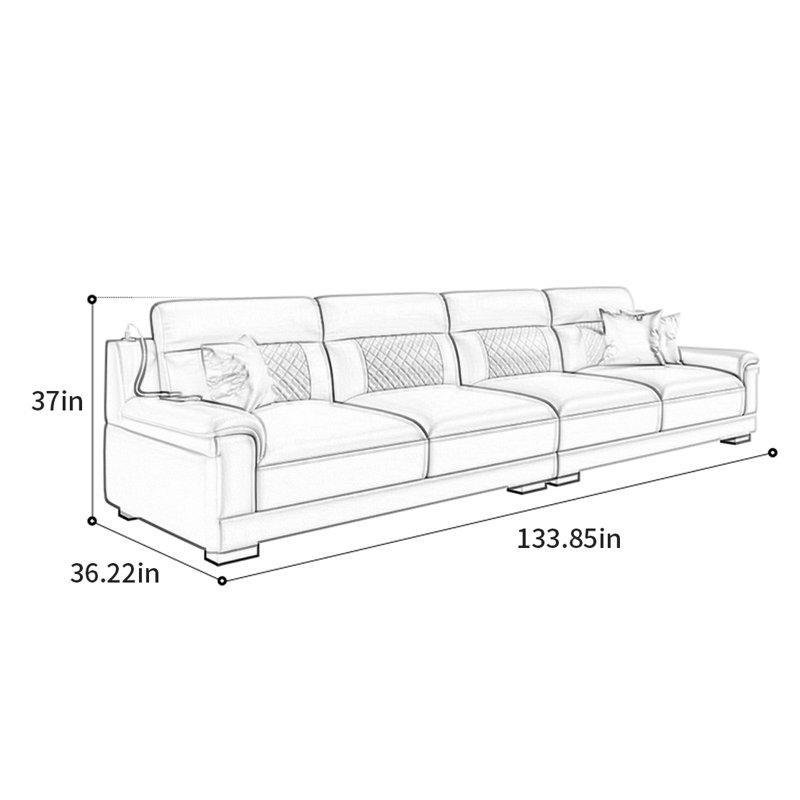 Marcucci, 2, H 37 po x l 133,85 po x P 36,22 po