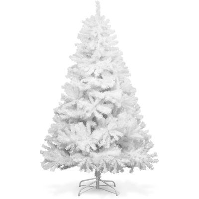 6ft Premium Artificial White Christmas tree w/ 1000 Branch Tips, Pre-Hinged
