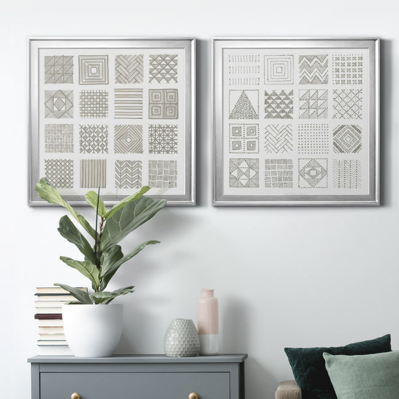 Neutral Layouts I Neutral Layouts I - ensemble de 2 impressions encadrées, H 17,5 po x l 35 po x P 1,5 po, Pas de tapis