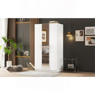3 Door Wardrobe With Mirror, Ample Storage And Modern Design