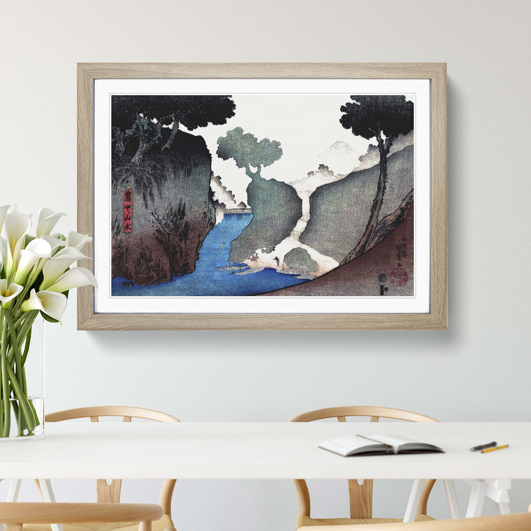 Landscape in the Mist by Utagawa Kunisada - Framed Print
