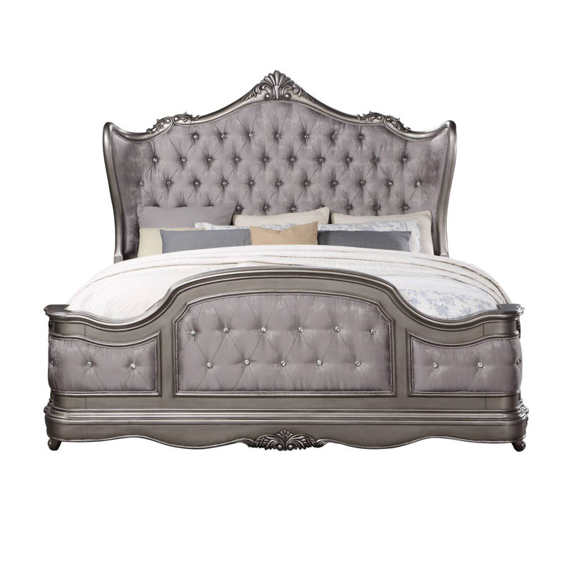Structure de lit avec tête de lit Upholstedred, Brun