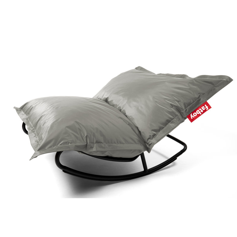 Rock 'n Roll Medium Bean Bag Chair, Silver Nylon
