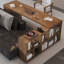 Bureaux en bois massif en L noyer clair-107520327-107520325