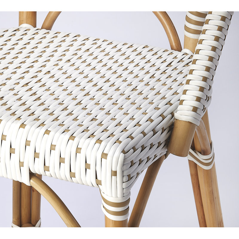 Solstice Rattan 25" Counter Stool, White/Tan