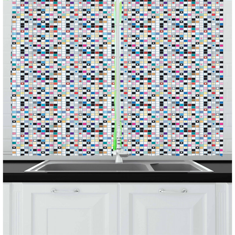 Geometric Tailored Kitchen Curtain