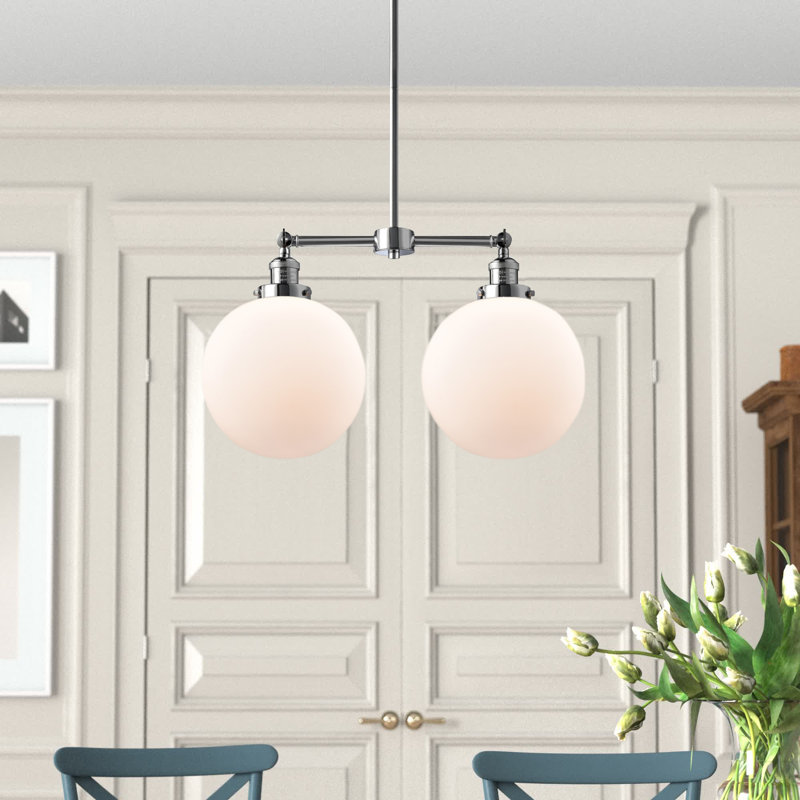 Oliver 2 - Light Kitchen Island Pendant, Matte White, Polished Chrome