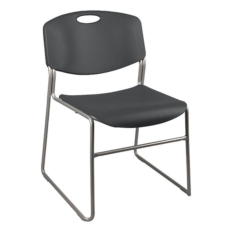 Chaise empilable en plastique robuste avec dossier profilé, Brume argentée, Gris anthracite