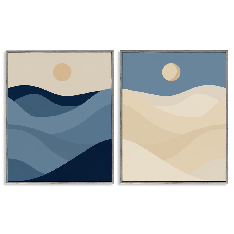  Boho Waves & Dunes, ensemble de 2 giclées par Daphne Polselli, H 14 po x l 11 po, Estampe numérique Farmhouse