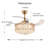 42 Inch Gold Heart-shaped Crystal Invisible Fan Light With Remote Control