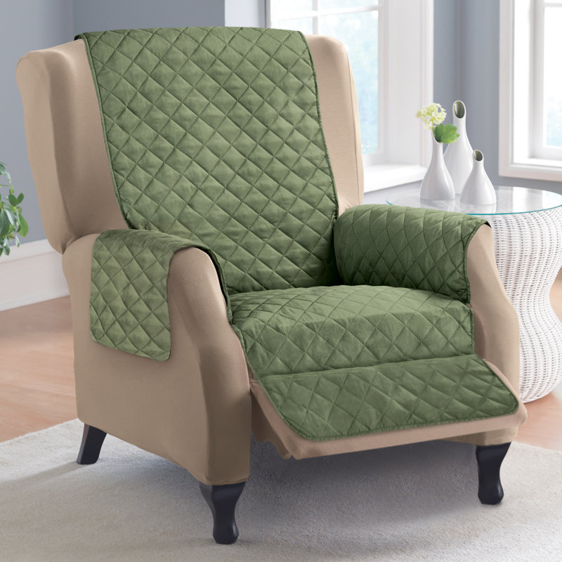 Olive and Sage Quilted Polyester Recliner Cover