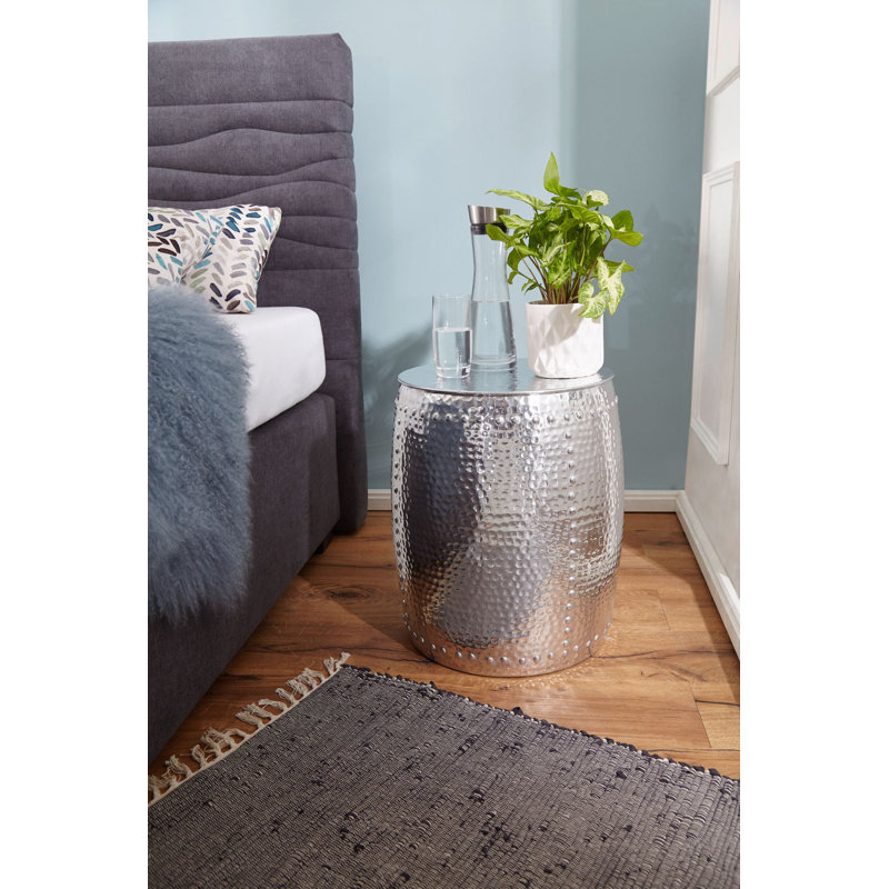 Bursaite End Table, Silver
