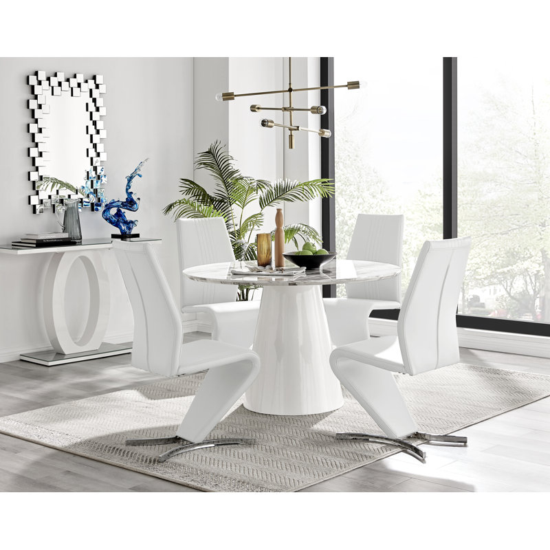 Eubanks 4 - Person Dining Set, White