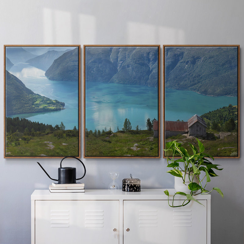 «Reflection II», reproduction sur toile 3 pièces, Noyer, H 24 po x l 48 po x P 2 po