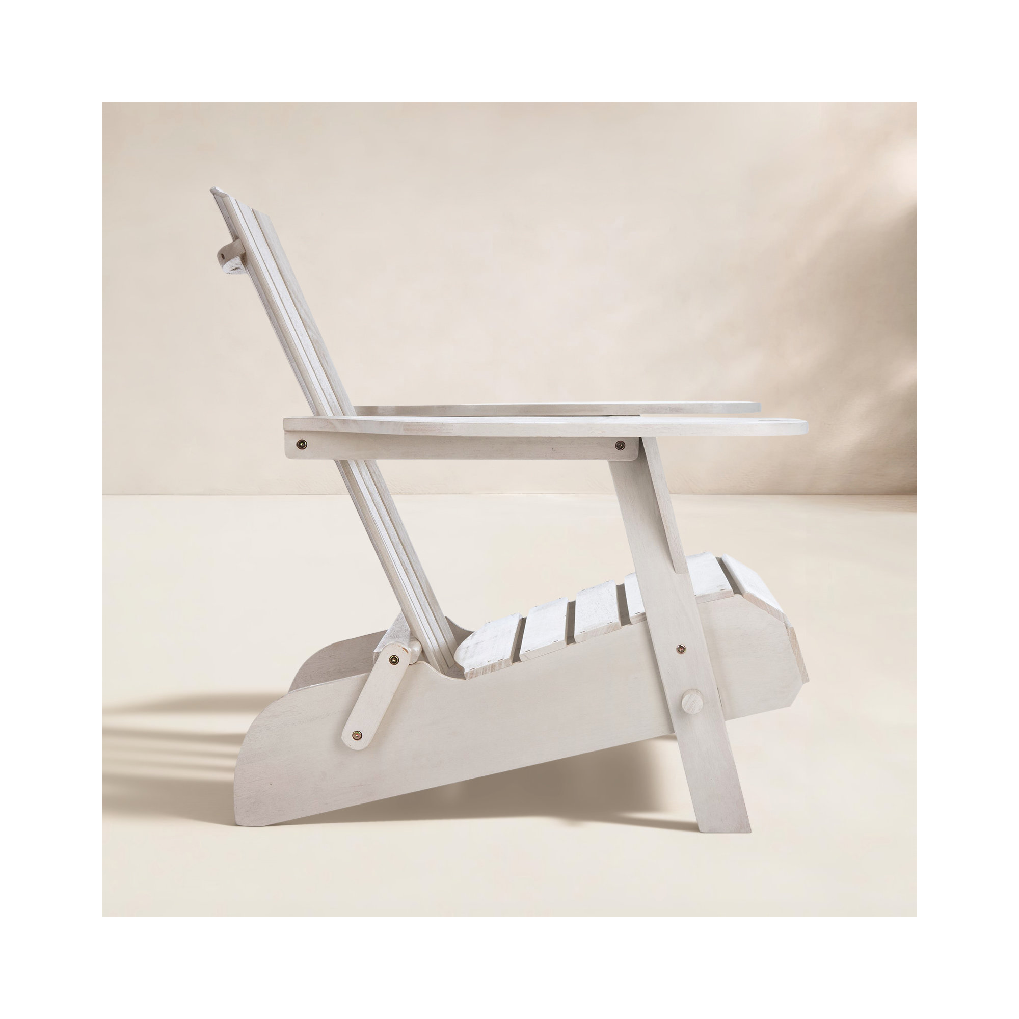 Boonville Eucalyptus Outdoor Adirondack Set, White