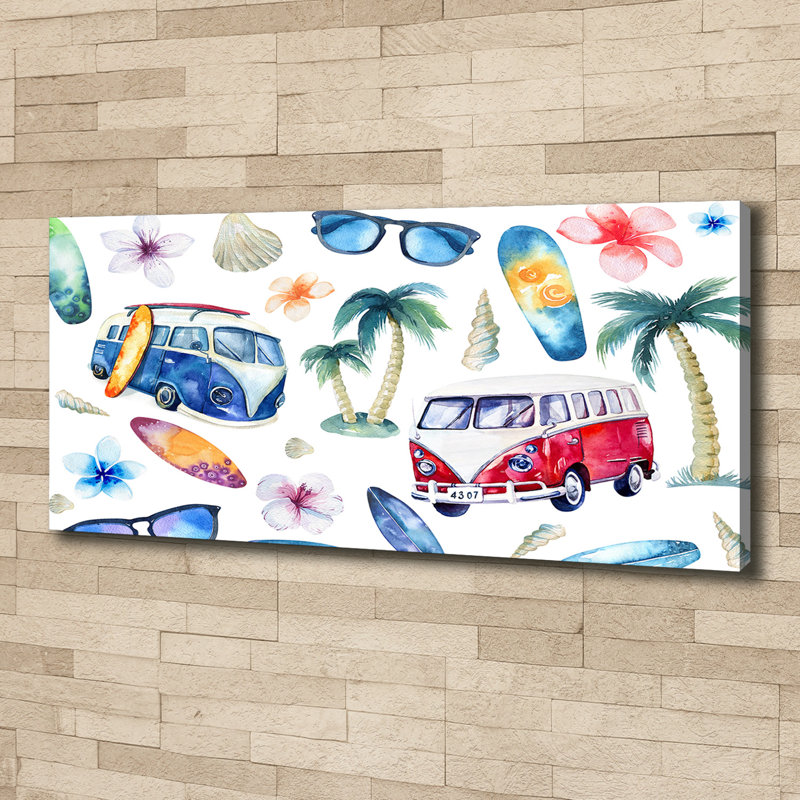 Surfing Symbols - Wrapped Canvas Print