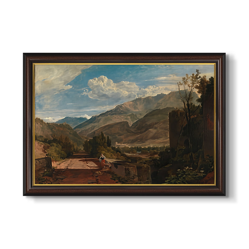 Bonneville, Savoy, 1803-J.M.W. Turner - Toile encadrée sur mesure, 16x22 INNER SIZE, Framed Canvas, Walnut Gold Lip