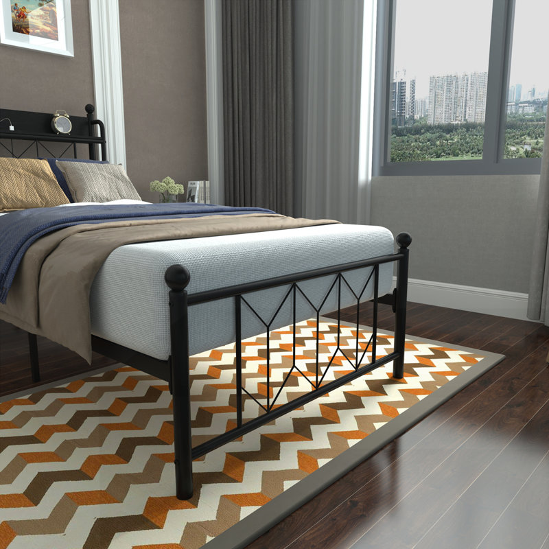 Bed Frames with Headboard and Charging Station
