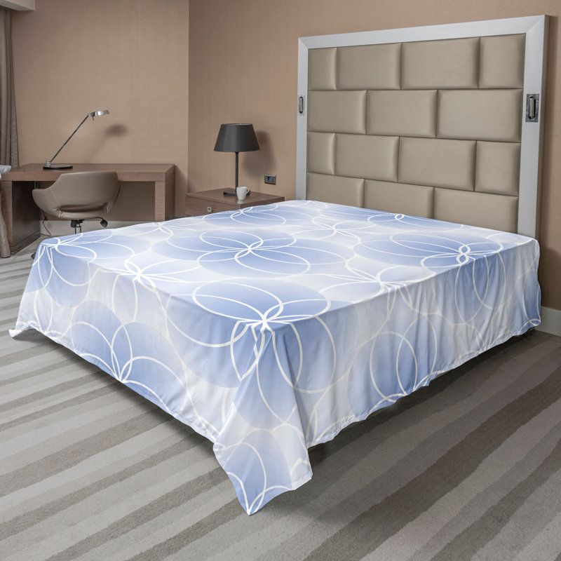 Drap-housse bleu Ambesonne, Drap plat de taille très grand