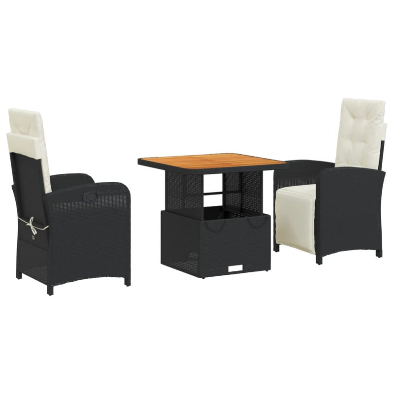 Ensemble de salle à manger 5 pièces en rotin poly, 27.95" H x 31.5" W x 31.5" D, 2