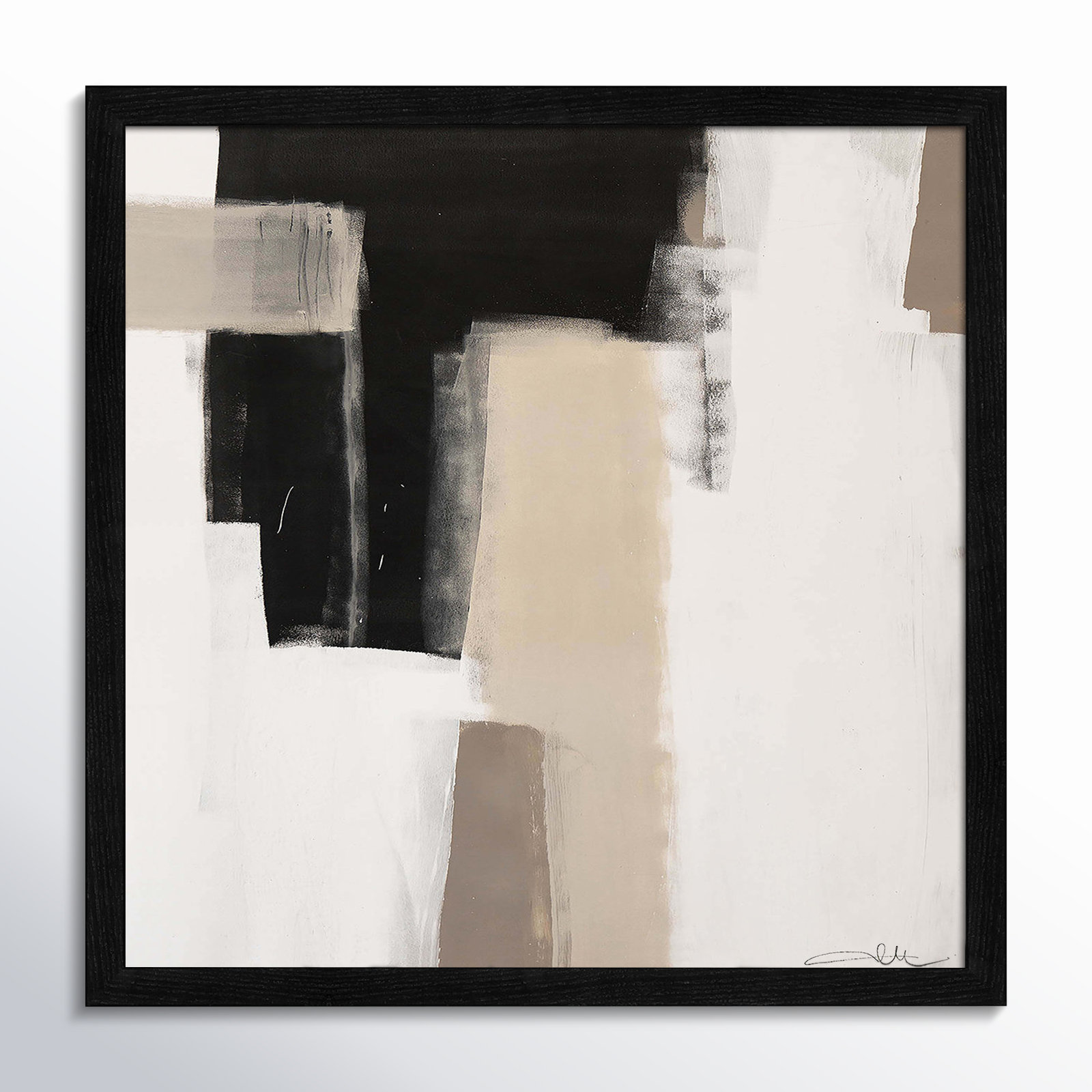Earth Scapes I Print, 17" H x 17" W x 1.25" D, Black Slim Framed