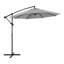 Parasol de patio extérieur 10 pi avec base, manivelle, réglage de l'inclinaison et cadre en acier thermolaqué-133354180