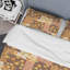 Patchwork de fleurs jaunes - ensemble de housse de couette abstrait - polyester microfibre-397843258