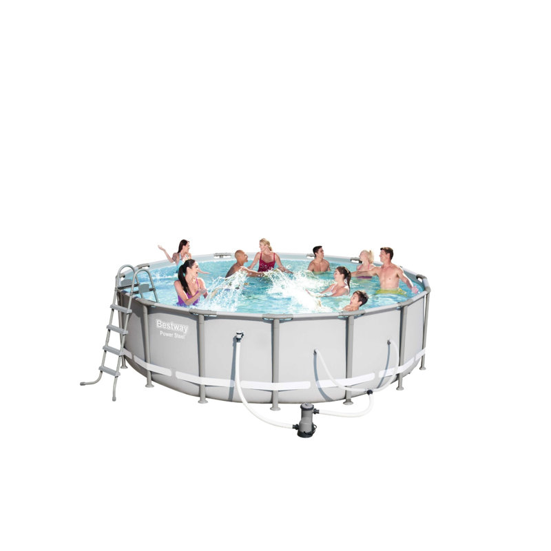 Ensemble de cadres pour piscine, Bleu, H 144,09 po x l 144,09 po x P 29,92 po