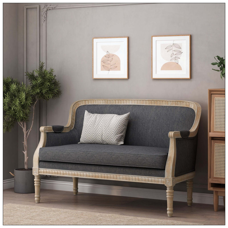 Causeuse moderne pour chambre à coucher avec revêtement confortable et structure robuste