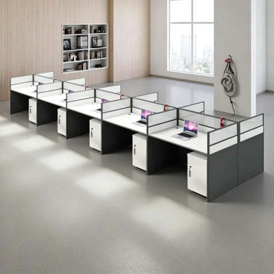 Bureau pour 10 personnes avec classeurs et panneaux 43h