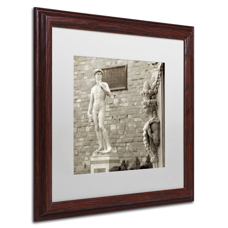 Alan Blaustein «Firenze IV», reproduction de photo encadrée, H 16 po x l 16 po x P 0,5 po, Toile avec cadre brun, Blanc