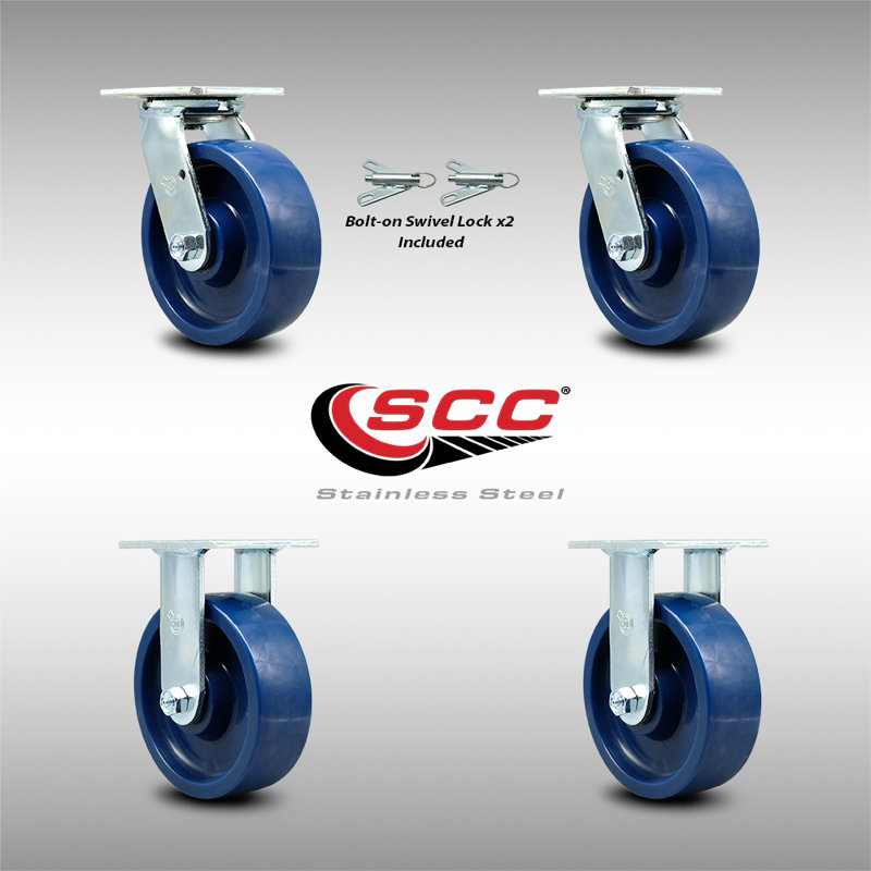 4 Piece Solid Poly Caster Set