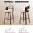Curved Wood Swivel Barstools-PU Leather best for kitch island,home bar and workspaces-91180371-91180375