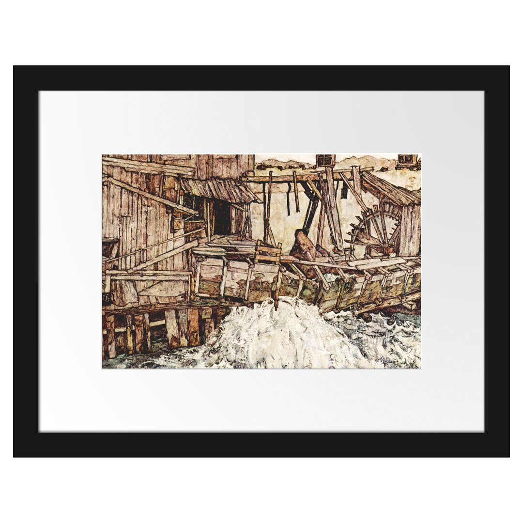 Gerahmter Kunstdruck Old Mill von Egon Schiele