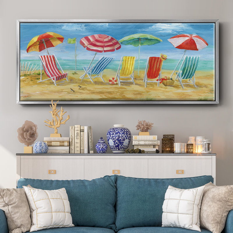 Chaises de plage brillantes - toile encadrée, H 24 po x l 60 po
