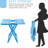 Outdoor Blue Folding Table - Solid Wood, Portable, For Backyard, Balcony Wood Patio In Strong, Backyard