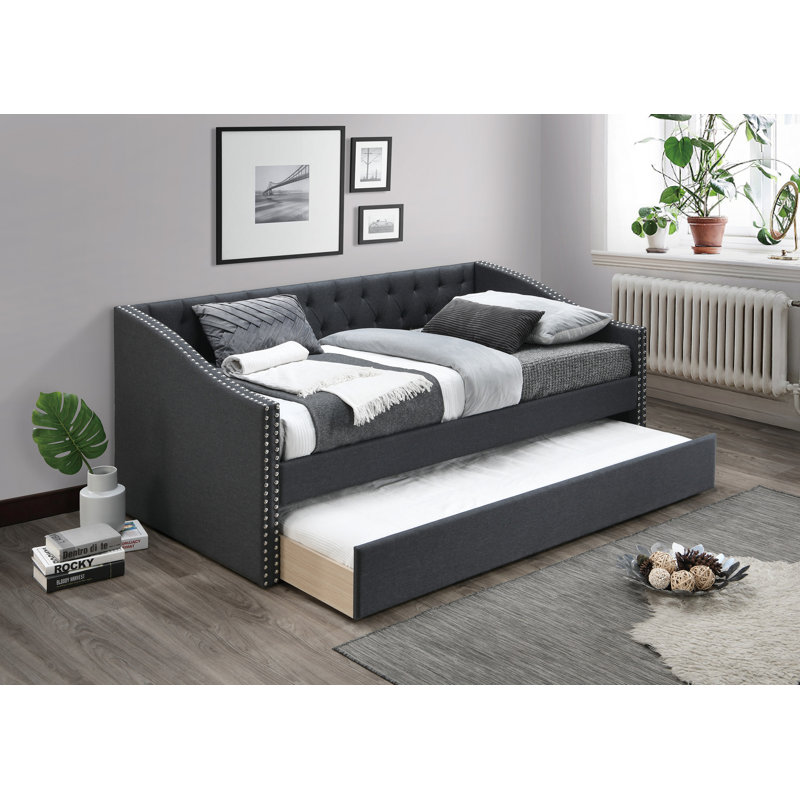 Ariarna Upholstered Daybed, Charcoal