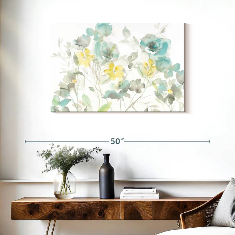 Ombres Avery Aqua Roses, H 24 po x l 36 po