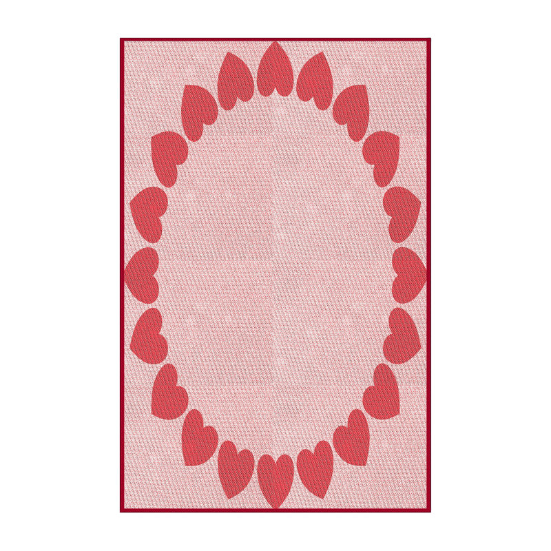 Tapis rose en laine, Rectangle 8 pi x 12 pi