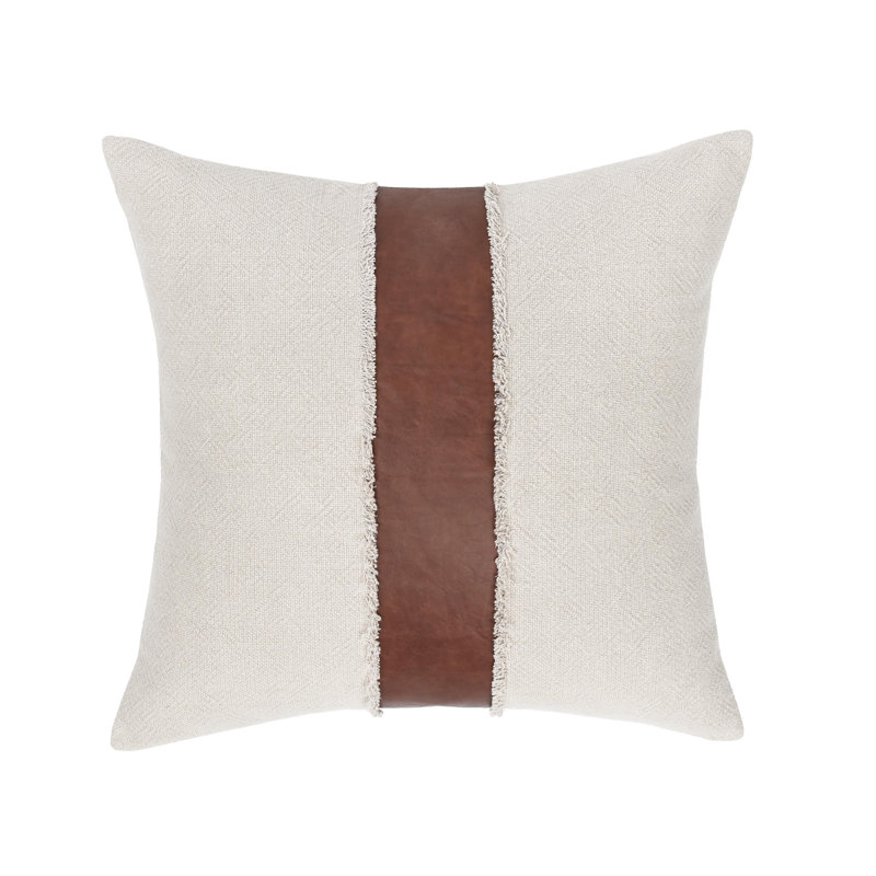 Bethany Abstract Throw Pillow Cover & Insert, Natural/Kona Brown